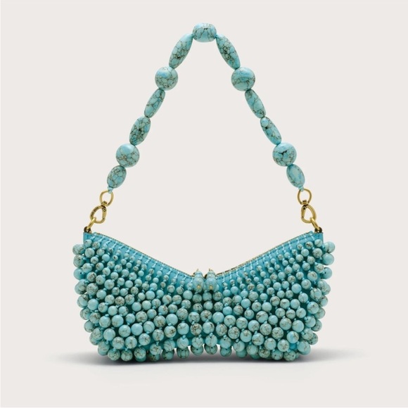 cult gaia Handbags - Cult Gaia Mercier Mini Shoulder Bag in Ibiza Turquoise Beaded $898 NEW In Box
